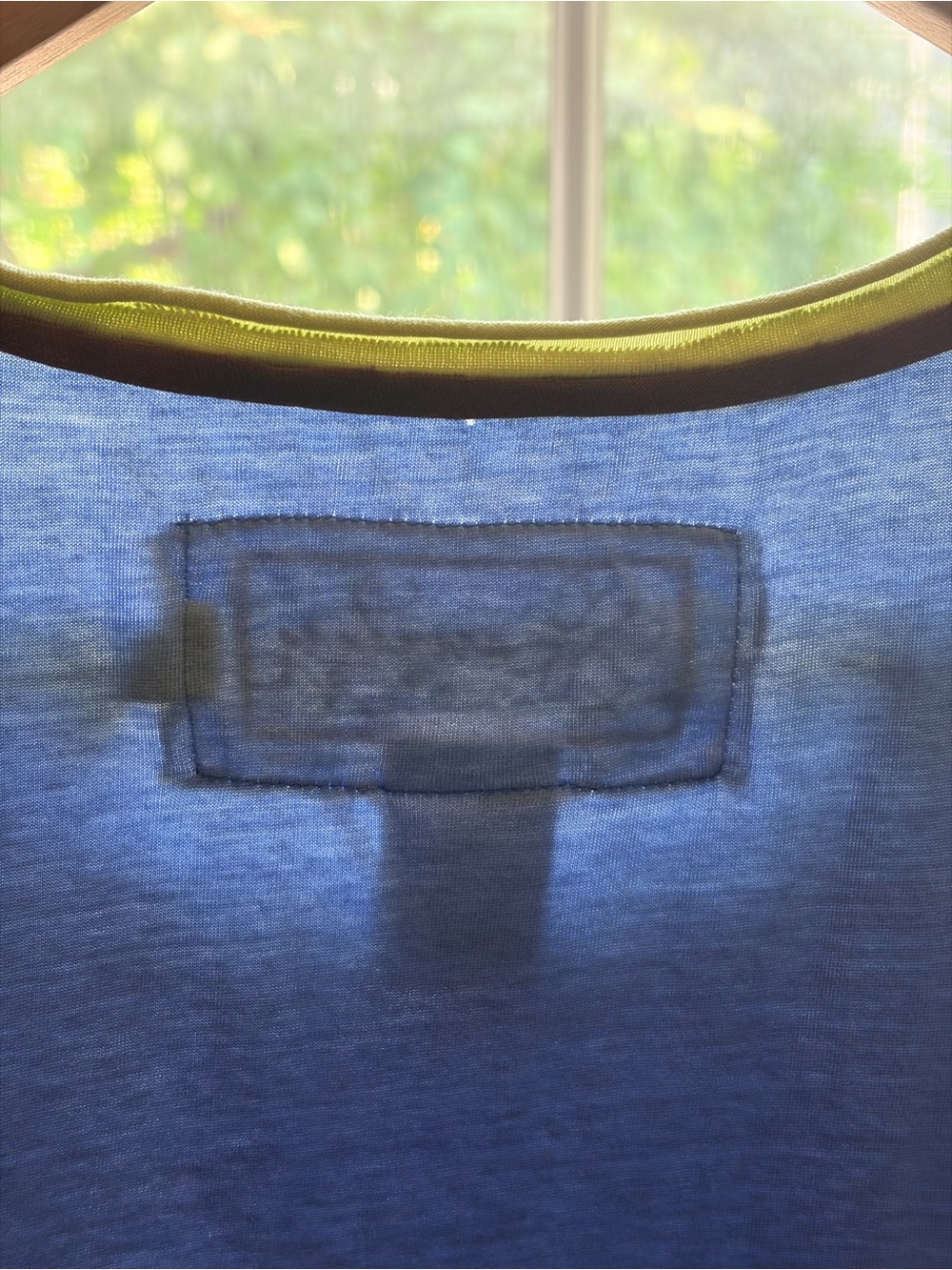 Y2K-inspired Ringer Stripe Raw Hem Organic Cotton Tank Blue Green Brown Size S - Picture 10 of 11
